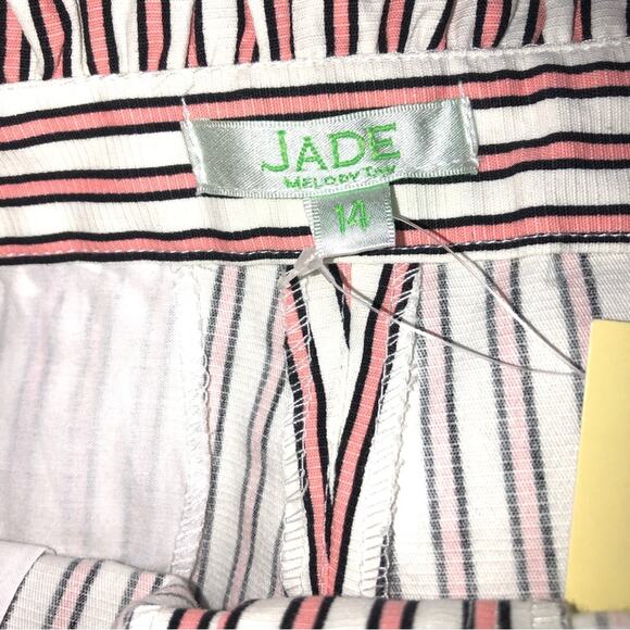 JADE by Melody Tam Striped Ruffle Trimmed Shorts 14 NWT - Picture 5 of 7